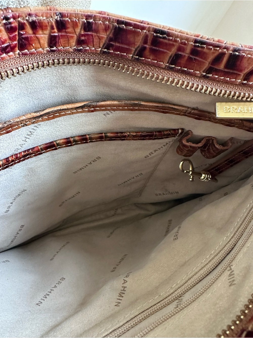 Brahmin Leather Crossbody Shoulder Bag in Pecan Melbourne - Picture 11 of 16